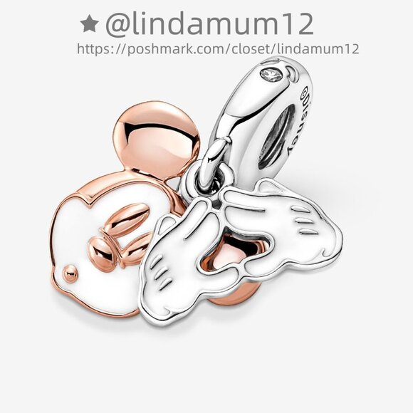 Pandora Disney Mickey Mouse Double Dangle Charm - Picture 2 of 6